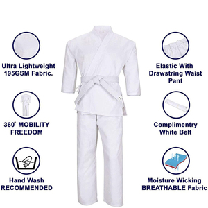 MESS SPORTS Arts Martiaux Karaté 100% Coton Kimono Léger Personnalisé pour Étudiants avec Cordon Élastique et Ceinture Unisexe - Product Image 5