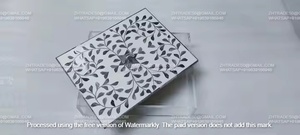 Caja de almacenamiento acrílica transparente hecha a mano con tapa de incrustaciones de madreperla de madera natural, una pieza llamativa para REGALOS FESTIVOS - Product Image 3