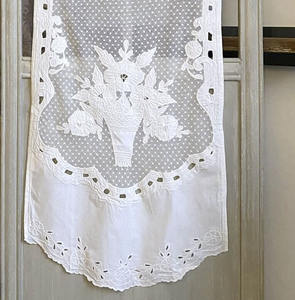 Broderie Rose Fleur Fenêtre Rideau La Meilleure Qualité Coton Tissu Rideau Pour La Maison Hôtel Resort Quang Thanh Broderie - Product Image 3