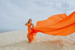 Robe volante fluide pour femmes robe longue de maternité robe de plage avant le mariage Photoshoot - Product Image 4