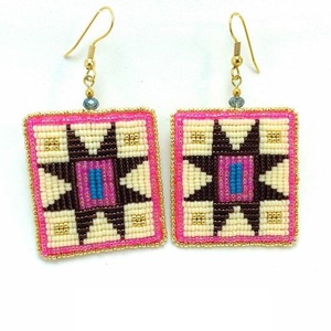 Pendientes bordados con cuentas de gota de moda personalizables, joyería de bordado de cuentas de semillas de Festival hecha a mano - Product Image 1