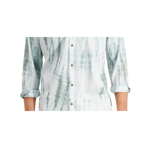 INC International Concepts Camicia verde da uomo con bottoni, 100% cotone popeline, traspirante, tie-dye, maniche lunghe, taglia piccola - Product Image 3