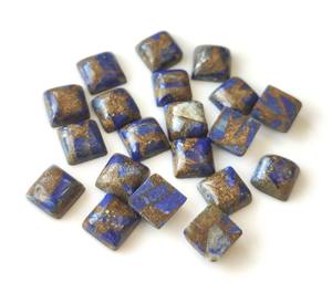 Exclusivo azul lapislázuli cobre cuadrado cabujón 3mm-30mm piedra preciosa suelta Natural para la fabricación de joyas parte posterior plana al por mayor - Product Image 6