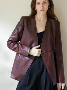 Veste en cuir pour femme Tendance en cuir d'agneau véritable Style vintage Veste en cuir pour femme Veste en cuir de vache véritable pour femme personnalisée - Product Image 5