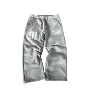 กางเกงวิ่งขายาวผ้าคอตตอนขาตรงทรงหลวมพิมพ์ลายหน้าจอเทอร์รี่กางเกงวิ่งทรงหลวม - Product Image 1