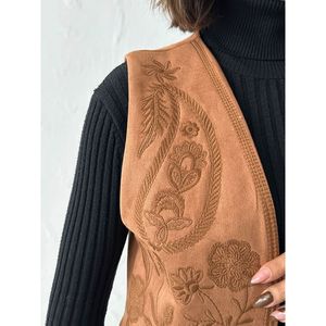 Chaleco de Gamuza Bordado para Mujer, Estilo Occidental, Elegante, Venta al Por Mayor, Marca Topshow - Product Image 2