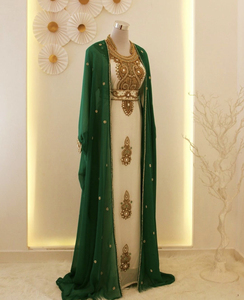 Kaftan islámico marroquí moderno para mujer Vestido de playa largo hasta el suelo con suministro ODM de manga larga transpirable - Product Image 1