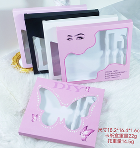 Cajas Rígidas para Pestañas en Racimo, Estilo Nuevo, Estuche Tipo Mariposa, Pestañas Individuales, Empaque Personalizado con Logotipo, Impresión a Cuatro Colores, Acabado Brillante - Product Image 1