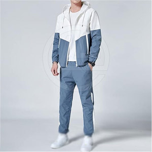 Ensemble coupe-vent deux pièces pour hommes avec ajustement confortable et poches sécurisées Streetwear Windbreaker Suit - Product Image 2