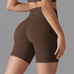 Short de yoga motard taille haute pour femmes 100% coton solide haute rue léopards impression grande taille Short de fitness levage des fesses - Product Image 2