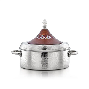 Chauffe-plats en métal argenté élégant pour les mariages arabes du Golfe Parfait pour les casseroles et les casseroles servant sur la table - Product Image 4