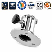 Support de mât de drapeau en acier inoxydable 316 pour montage supérieur, base ronde de 1 pouce (25 mm) pour garde-corps, accessoires de quincaillerie pour yacht et bateau