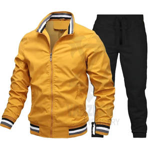 Traje de jogging Logotipo personalizado 100% Poliéster Cremallera completa Ropa deportiva informal Gimnasio Trajes de sudor Chándal para hombres. - Product Image 3
