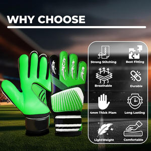 Gants de gardien de but de football professionnels de dernière génération, en latex de 4 mm, imperméables, à doigts entiers, avec sangle de poignet réglable - Product Image 3