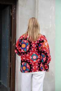 Chaqueta Bomber Tejida a Mano con Bordado, Nueva Colección 2024, Estilo Bohemio Gitano para Mujer, Ideal para Festivales, Regalo Especial, 100% Algodón - Product Image 2