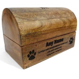 Wood <b>Pet</b> <b>Urn</b> For Ashes Dog Cat Box Personalized Cremation Casket Engraved Bespoke Small Medium Large - Product Image 2