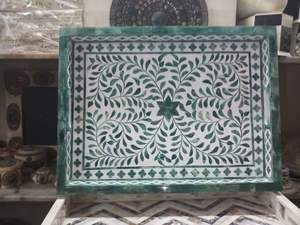 ถาดใส่กระดูกอินเดียลายดอกไม้สำหรับตกแต่งบ้านโรงแรมหรือโรงแรมถาดฝังกระดูกทำด้วยมือ - Product Image 2