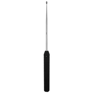 Curette pour l'élimination du cérumen, double manche, 17 pouces, manche en plastique droit, 9 pouces, ovale noir, 2,5 mm - Product Image 1