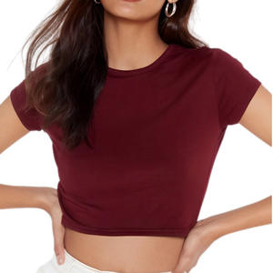 High Quality Crop Tops for Women Fashionable Comfortable Chic Customized Logo Print Ladies <b>TShirt</b> Wholesale From Bangladesh - Product Image 3