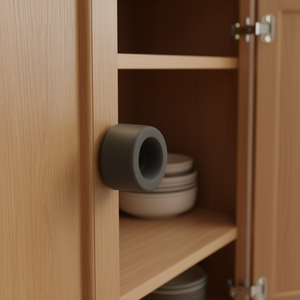 Pack of 25 <b>Grey</b> Rubber Door Buffer 40 mm Height 40 mm Doweled Mounting for <b>Cabinets</b> <b>Cabinet</b> Organizers - Product Image 3