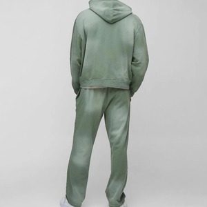 Blank Washed Oversized <b>Hoodie</b> and Jogger Set Hot Selling Pullover Cotton Baggy Tracksuits for Men - Product Image 3