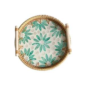 Plateau de service en rotin de haute qualité avec manche en bois Meilleur prix pour les articles de cuisine à café de table directement du grossiste du Vietnam - Product Image 5