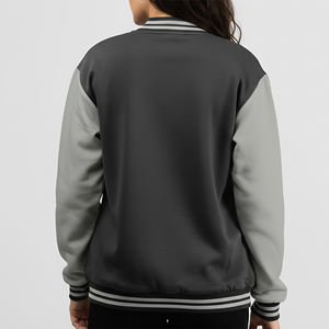 OEM/ODM Custom Silk Screen Printed Logo Women's Varsity Jacket Pearls Dyed Cotton Lining Breathable 2-Tone Streetwear Winter - Product Image 3