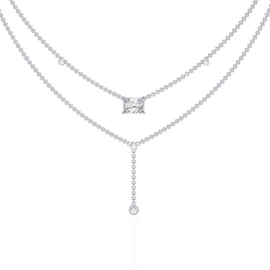 สร้อยคอทองคำ 18K สำหรับสุภาพสตรี ประดับเพชรเพาะเลี้ยง สวยงาม - Product Image 6