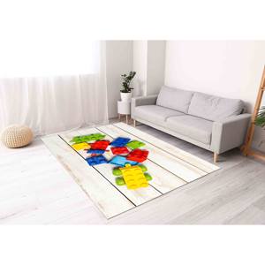 Tapis colorés en blocs de construction, tapis pour chambre de garçon, tapis imprimé, tapis en chenille - Product Image 4