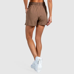 Color pastel personalizado al por mayor impreso logotipo bordado mujeres pantalones cortos verano algodón pantalones cortos - Product Image 3