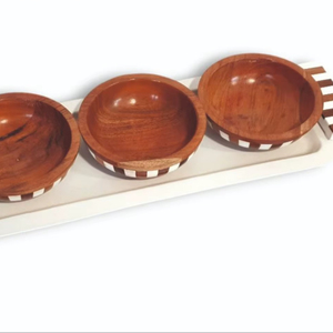 Tazón para Ensalada de Madera de Acacia 100% Pura, Vajilla Acabada, Utensilios de Cocina Hechos a Mano al por Mayor, Cubiertos Decorativos, Tazón para Servir - Product Image 1