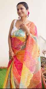 ชุดส่าหรีผ้าโปร่งบางเนื้อนุ่มดีไซเนอร์ล่าสุด - Product Image 5