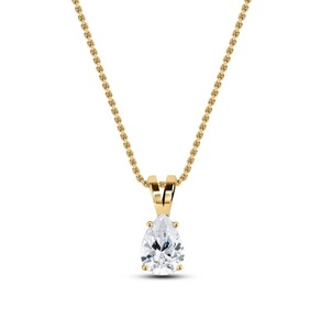 Pendentif solitaire classique en diamant taille poire 0,40 ct, diamant de laboratoire en platine, pour mariage, fiançailles, soirée - Product Image 2