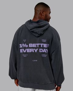 Sudaderas con Capucha de Algodón Estampadas Extra Grandes de Diseño Urbano Personalizado de Alta Calidad Unisex Losefit de Moda para Hombre - Product Image 5