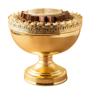 Bol à chocolat en métal doré de qualité supérieure Design unique Plateau de serveur de desserts et de bonbons écologique pour les fêtes de mariage - Product Image 1