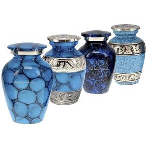 Customized Blue Keepsake <b>Urns</b> Metal <b>Small</b> Cremation <b>Urns</b> With Black Velvet Case <b>for</b> <b>Human</b> <b>Ashes</b> Funeral Supplies - Product Image 2