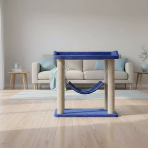 ที่นอนแมวคุณภาพสูง Amistar Royal Blue Cat Retreat พร้อมที่ลับเล็บแบบเปลญวนสำหรับแมวทุกขนาด - Product Image 2