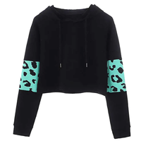 Nouveau style – Sweat à capuche décontracté pour femme, grande taille, manches longues, taille haute, coupe courte, 100 % coton, séchage rapide, respirant