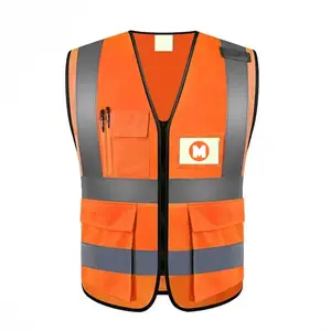 Reversible Hi Vis Workwear Reflective Waterproof High Orange Color FOB Pakistan Wholesale Winter Safety Vest