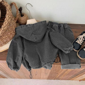 Wholesale Custom Logo Kids Winter <b>Clothing</b> Fleece Sweater <b>Sets</b> Two Piece Tracksuit <b>Set</b> Boys <b>Girls</b> Unisex Kids Tracksuit - Product Image 4