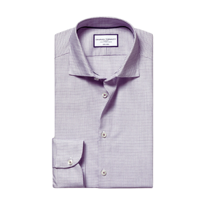 คอตั้งผ้าทอลายทแยงทำจากผ้าฝ้าย100% สีม่วงเข้มดีไซน์กึ่งตัดเป็นรอยยับยืดได้สำหรับฤดูใบไม้ผลิแบบลำลอง - Product Image 4