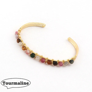 Pulsera de cuentas de piedras preciosas de ónix negro ajustable hecha a mano pulseras de brazalete de cuentas finas patadas de oro - Product Image 4