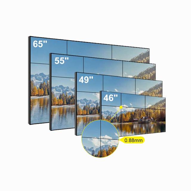 2x2 3x3 5x4 46 49 55 Inch ultra Narrow Bezel Screen 0.88 1.7 1.8mm Monitoring Room Splicing Large LCD Video Wall for Advertising