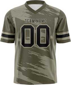 Maillot de football personnalisé style camouflage pour hommes, sublimé, col en V, manches courtes, respirant, en maille, uniforme d'équipe, option logo, nom et numéro - Product Image 1