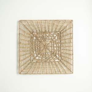Handwoven Seagrass Square Wall Art Flower Pattern Home Decor From Vietnam Movable and Hanging <b>Ornament</b> for Christmas - Product Image 1