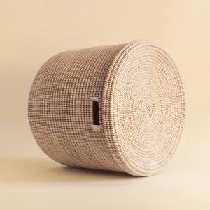 Panier cylindrique fait à la main en herbe de mer, paniers en herbe de mer naturelle pour le rangement à la maison - Product Image 6