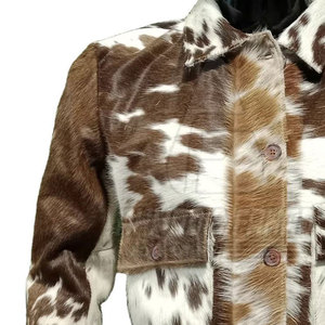 Veste en cuir de vachette pour homme, hiver, logo sur le devant, écologique, respirante, coupe confortable pour les tenues décontractées et les voyages - Product Image 5