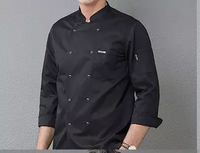 Uniformes de Chef cuisinier de cuisine d'hôtel de Restaurant de haute qualité costumes pour hommes manteau à manches longues et veste fabriqué en inde logo personnalisé