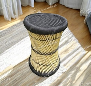 Pouf pouf en rotin fait à la main meubles de maison Style Boho repose-pieds Console d'incrustation d'os fou - Product Image 6