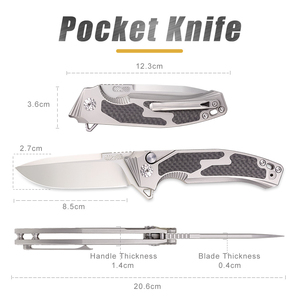 Nouveau couteau en titane fait main haut de gamme, lame M390, couteau de poche pliable tactique de survie pour le camping en plein air - Product Image 1